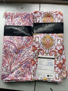 Lauren Ralph Lauren Paisley & Floral Kitchen Towels in Pink, Gold, Red